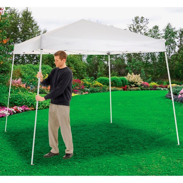 Global Industrial Portable Pop Up Canopy, Slant Leg, 10'L X 10'W X 8' 11H, White 602190WH - main